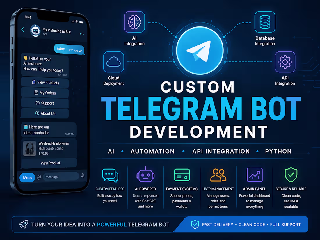 Cover image for Custom Telegram Bot Development for Your Business