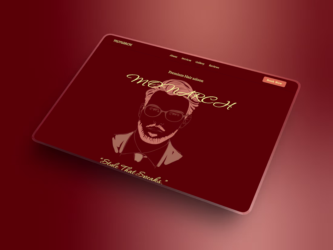 Cover image for A premium web design for a hair saloon business designed in ...