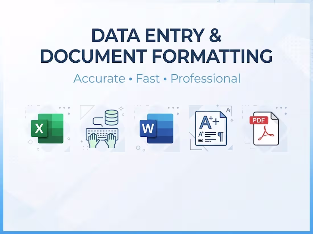 Cover image for Professional Data Entry & Document Formatting