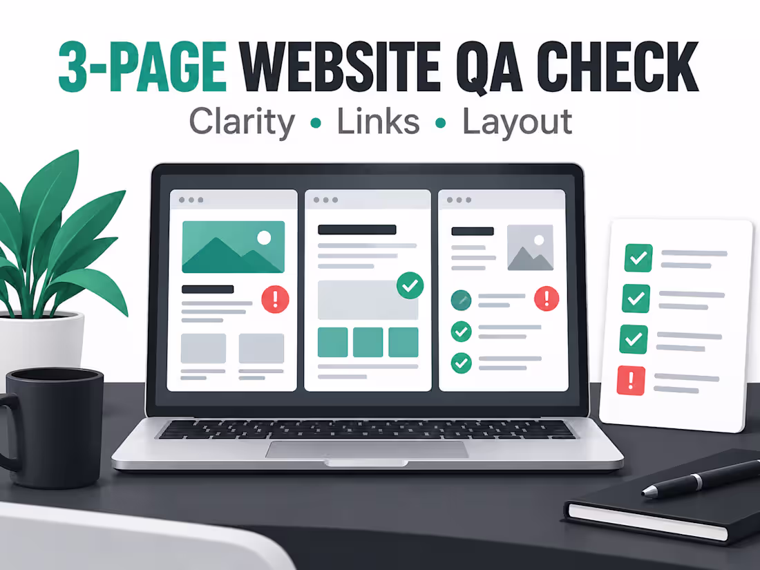 Cover image for 3-Page Website Clarity & QA Check