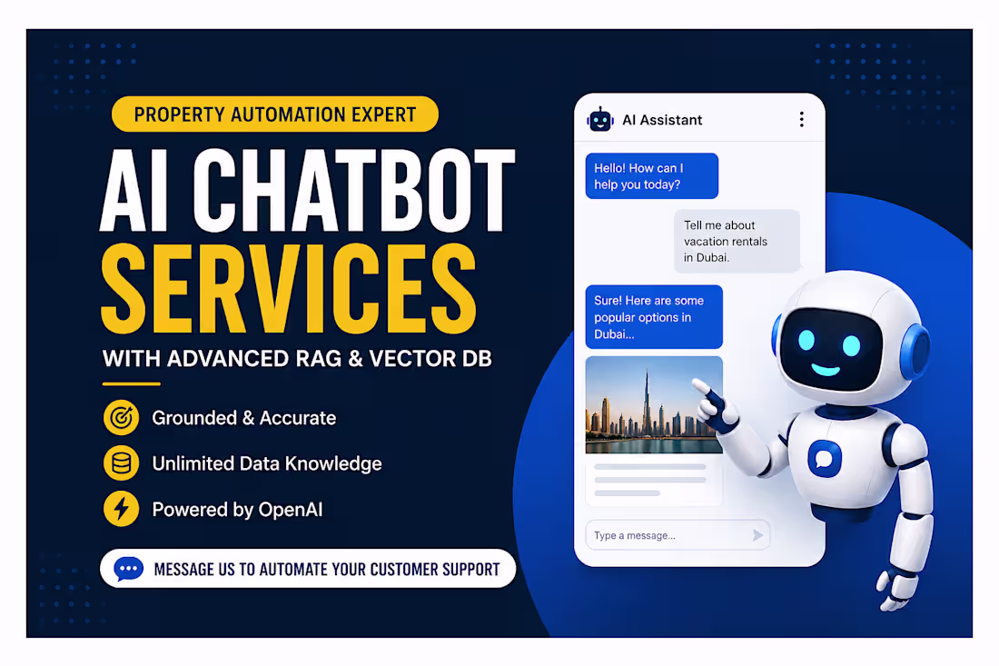 Cover image for Custom AI Chatbot Development Using OpenAI, LangChain, & RAG