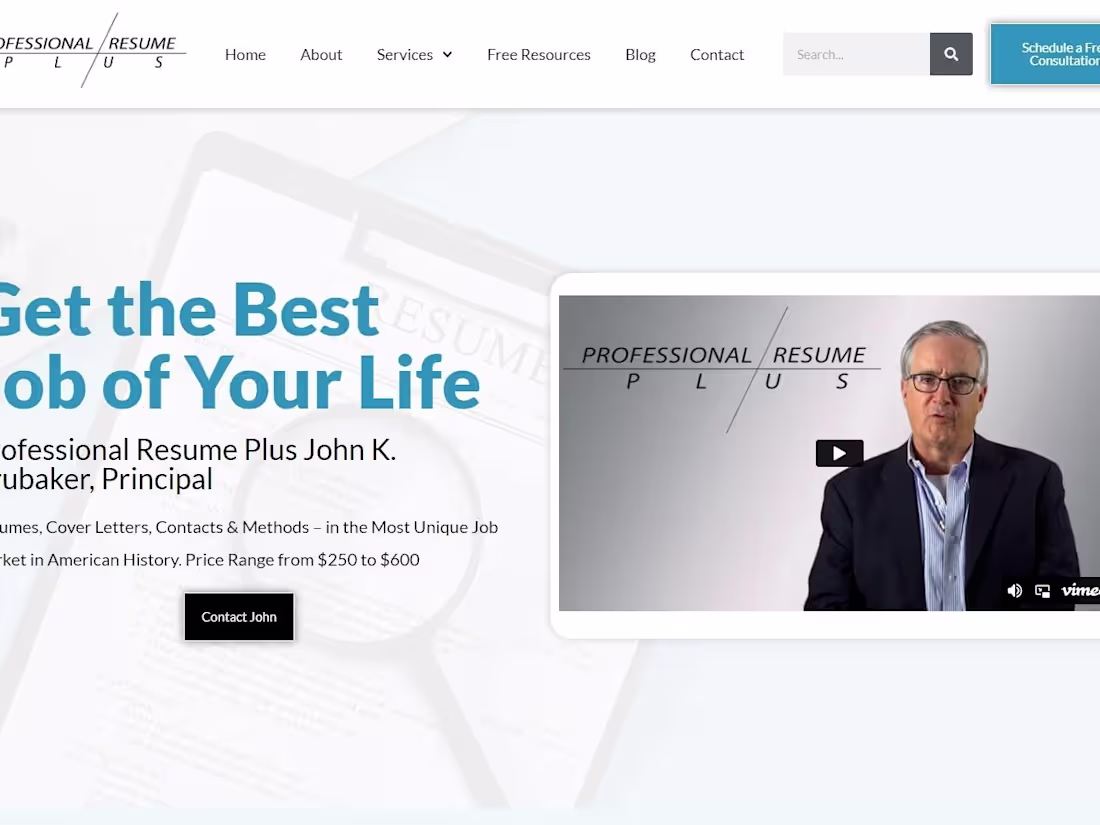 Cover image for Professional Resume Plus John K. Brubaker, Principal