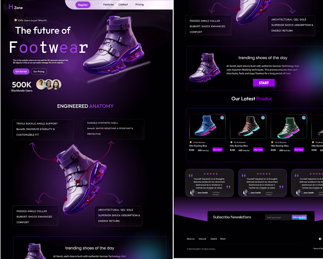 Cover image for Modern shoes  Landing Page