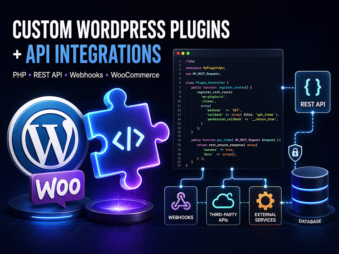 Cover image for Custom WordPress Plugins & API Integrations