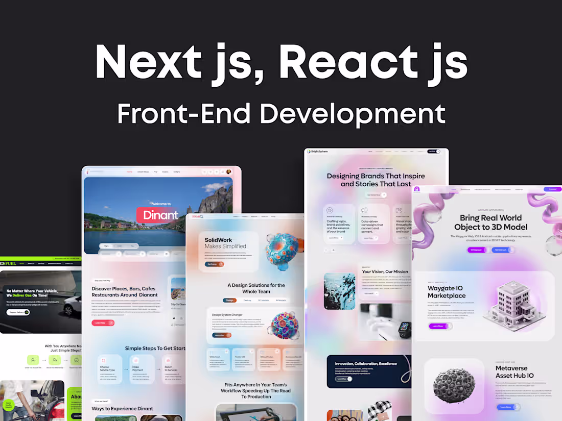 Cover image for Next js, React js Front-End Custom Website/Software Development