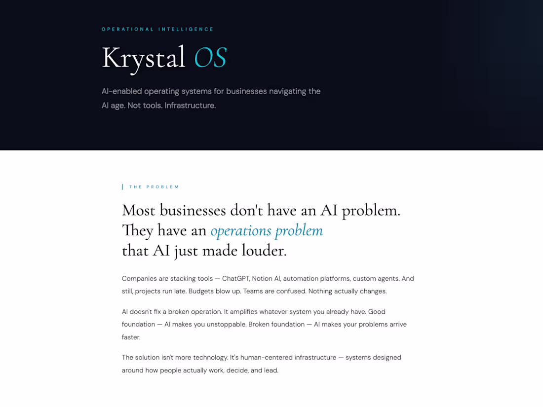 Cover image for Krystal OS live website —