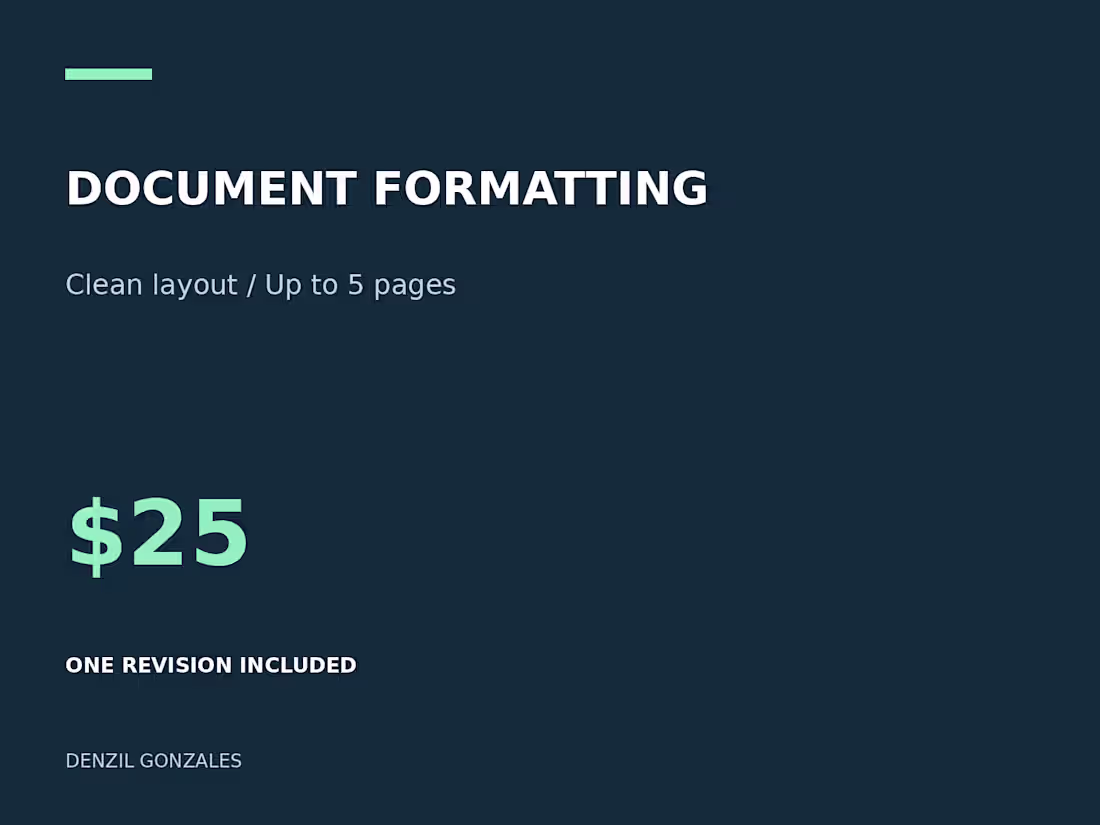 Cover image for Document Formatting & PDF Cleanup — $25