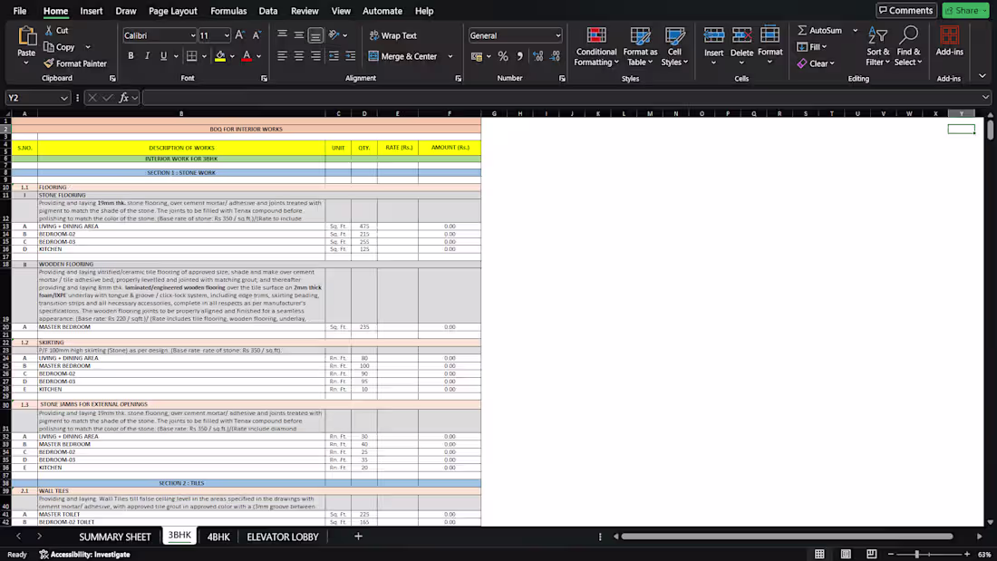 Cover image for Interior BOQ & Material Quantity Takeoff
