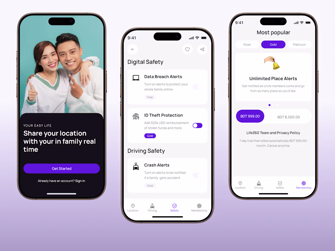 Cover image for Live Location Sharing Mobile App UI/UX Design