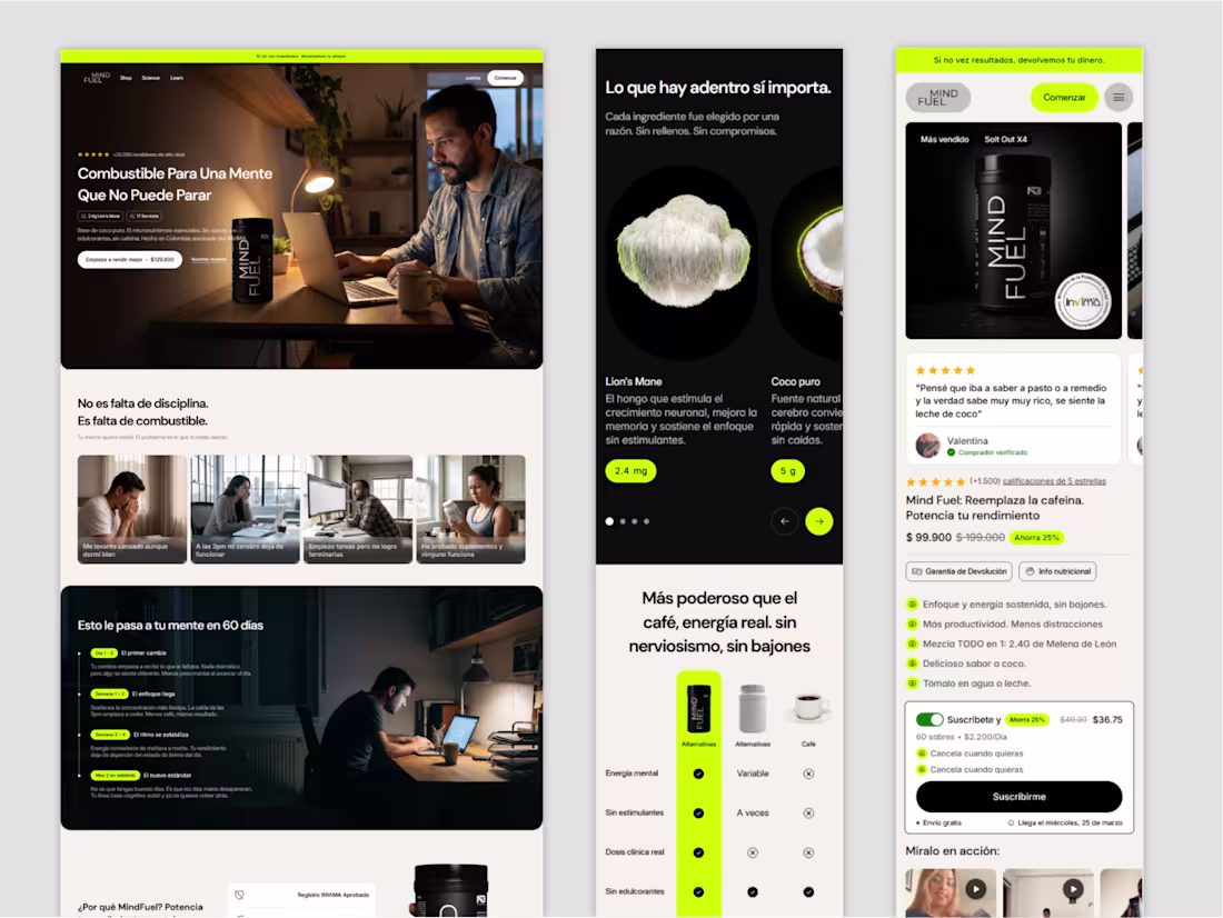 Cover image for I redesigned MindFuel´s Ecommerce Store