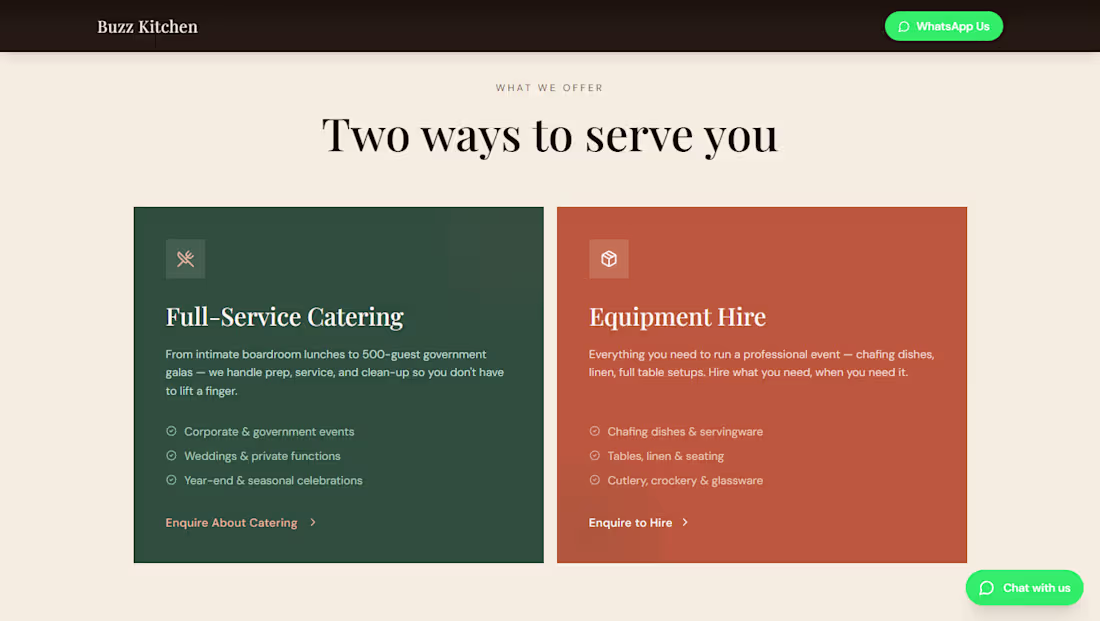 Cover image for Most catering websites feel cold