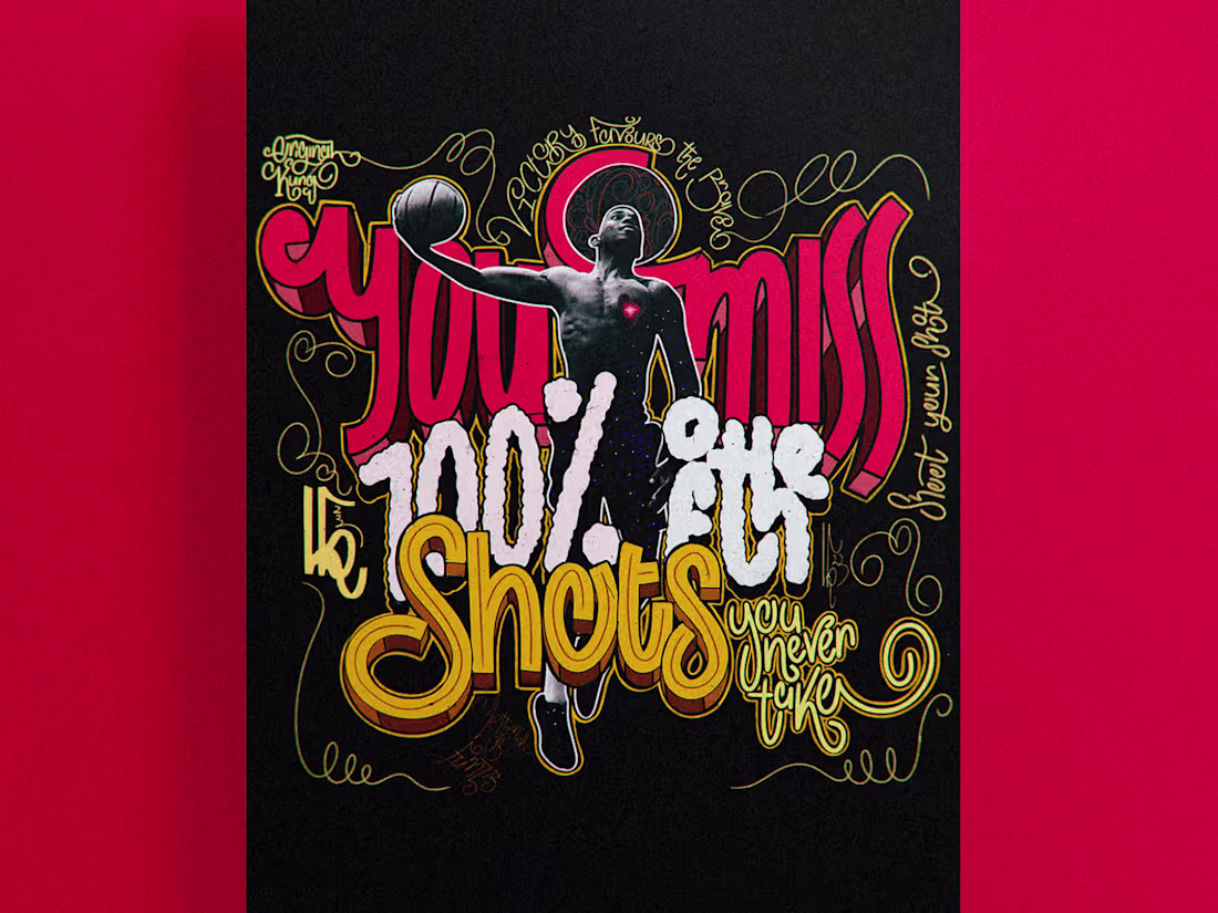 Cover image for Shoot Your Shot | Motivational Hand Lettering T-shirt design.
