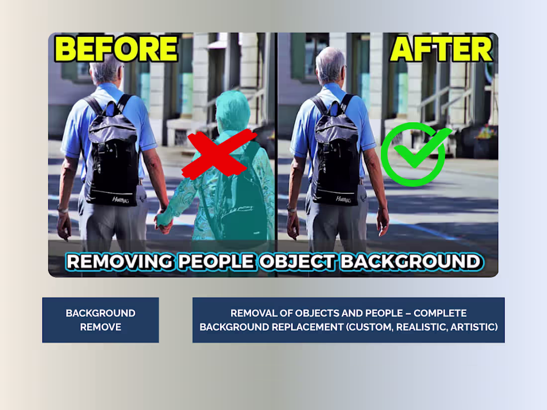 Cover image for I will remove objects, people, background in Photoshop