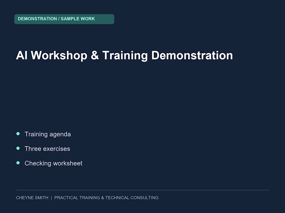 Cover image for AI Workshop & Training Demonstration