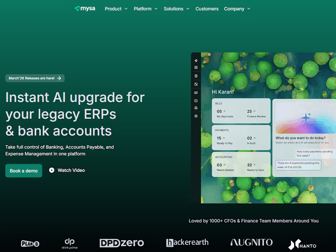 Cover image for Mysa AI - Powered Financial Operations Platform (Banking)
