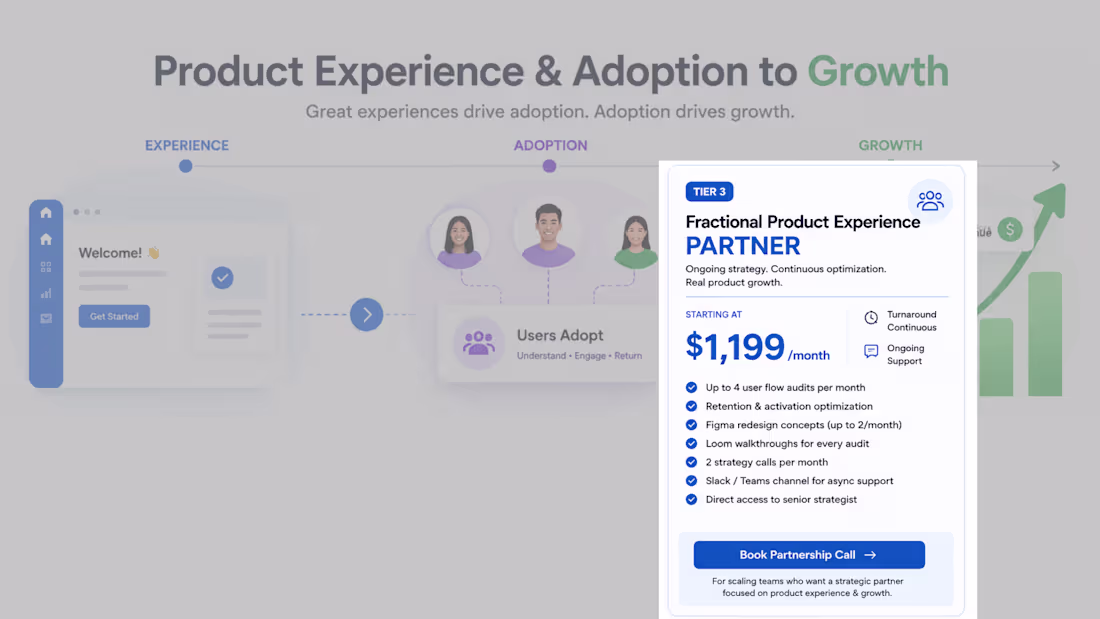 Cover image for Tier 3: Fractional Product Experience Partner (Growth Retainer)