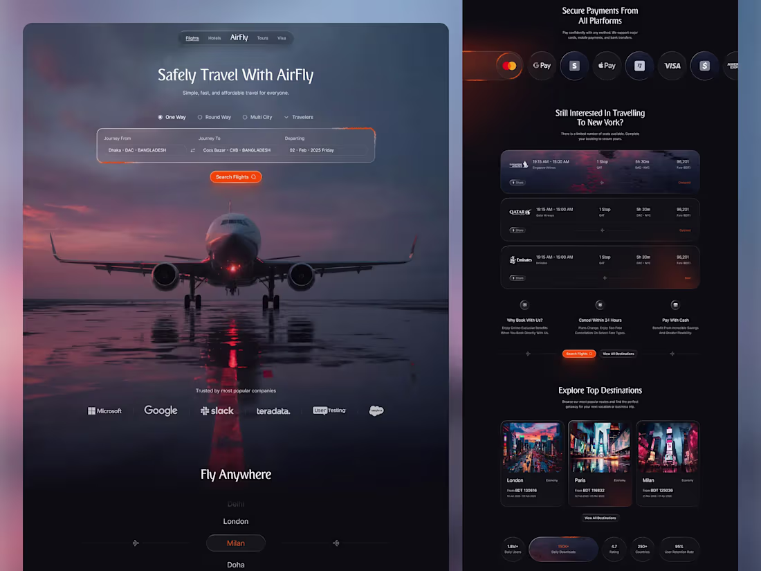 Cover image for AirFly - Flight Booking Website