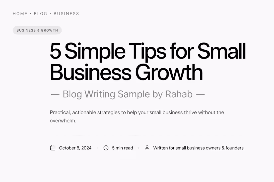 Cover image for Blog Writing sample 