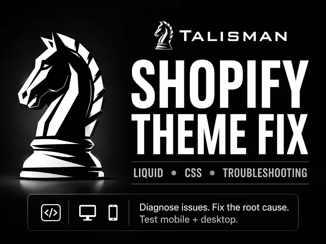 Cover image for Shopify Theme & Storefront Quick Fix