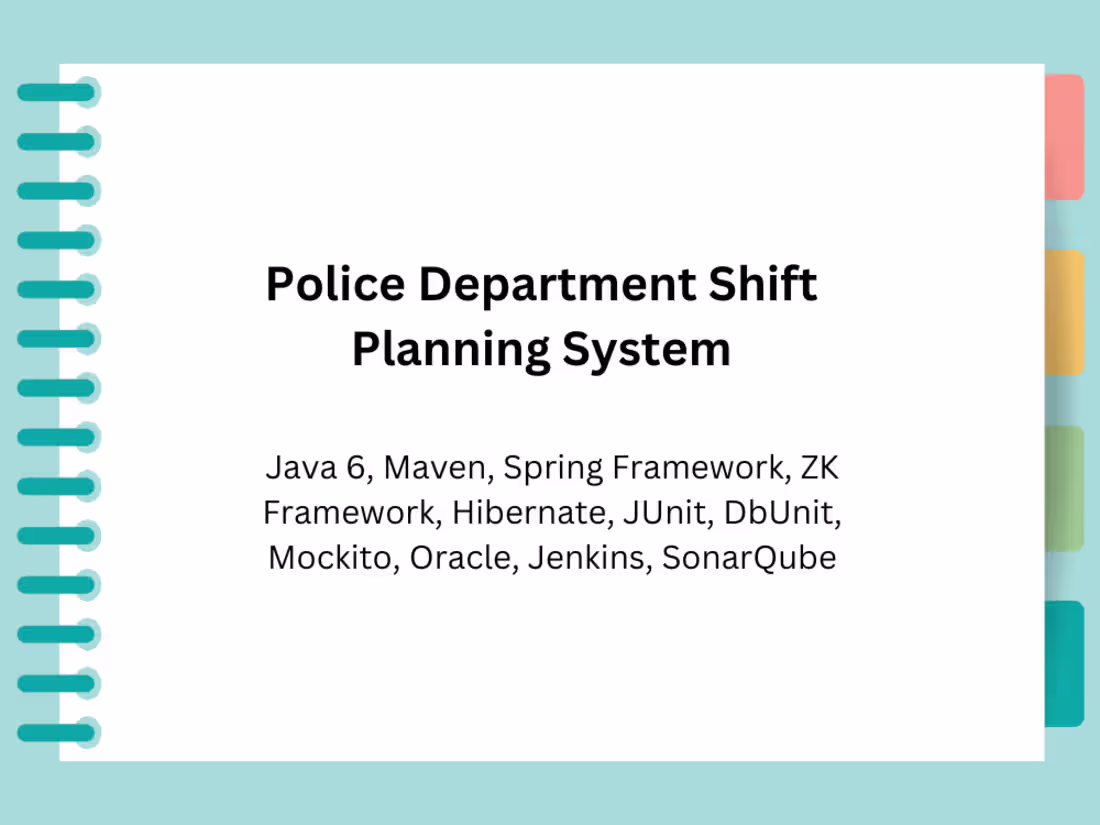 Cover image for Police Department Shift Planning System