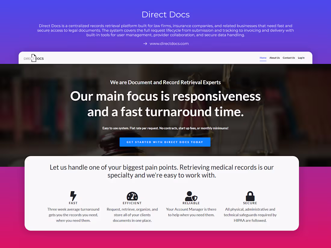 Cover image for DirectDocs: Streamline Legal Document Retrieval Nationwide