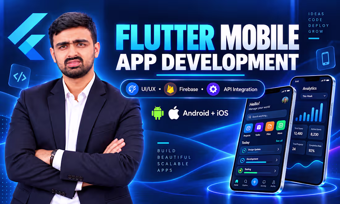 Cover image for I will develop a Flutter mobile app for Android and iOS