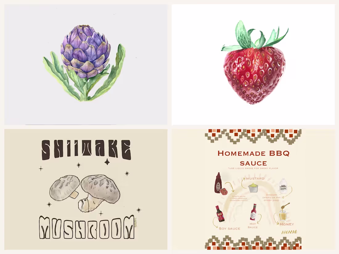 Cover image for Food & Ingredient Illustrations for Packaging and Ecommerce