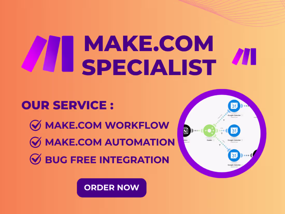 Cover image for  Make.com Automation | Make.com Integration | Make.com Workflow 