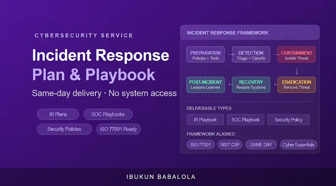 Cover image for Incident Response Plan / SOC Playbook