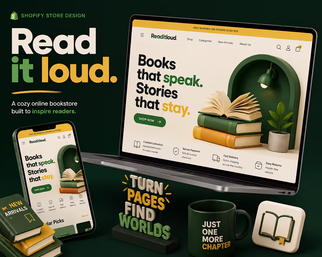 Cover image for Readitloud | Shopify Bookstore Design