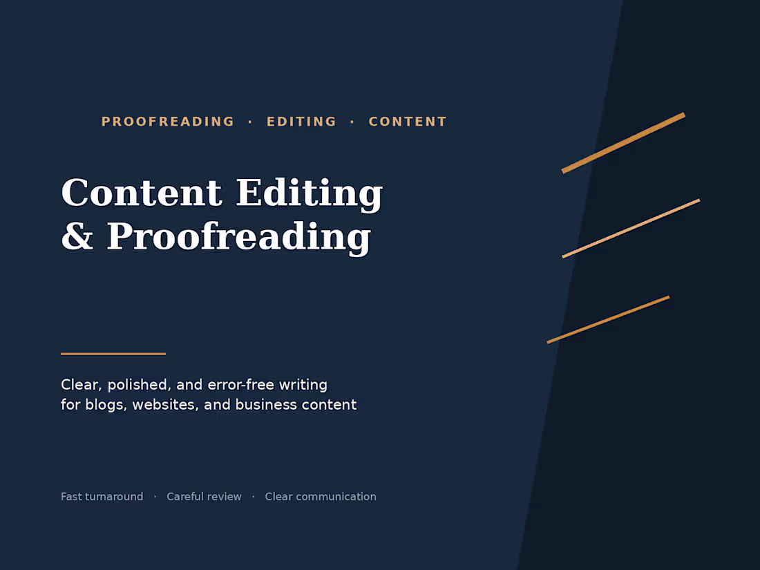 Cover image for Content Editing & Proofreading