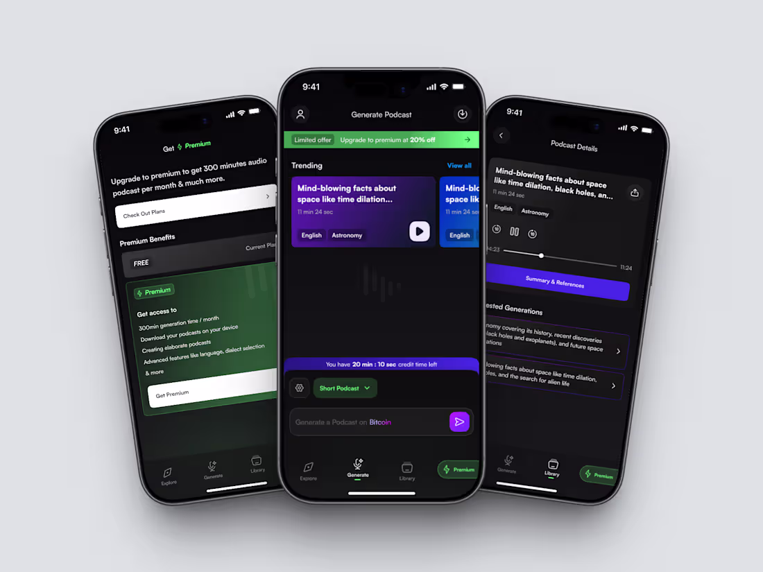 Cover image for Podfast App - Generate Unique Podcasts with AI