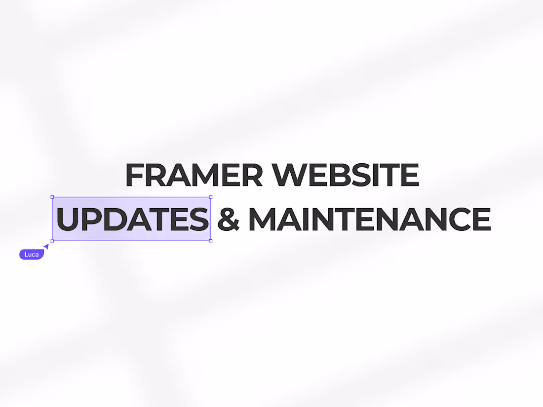 Cover image for Edits to an existing Framer Website
