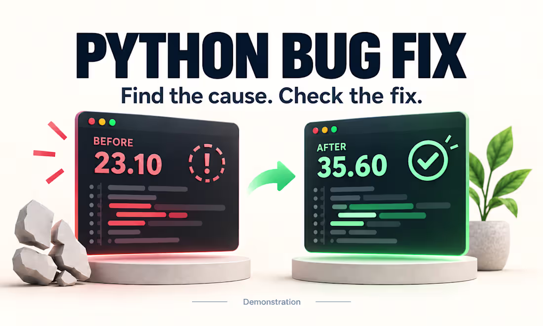 Cover image for Fix one reproducible bug in a small Python script