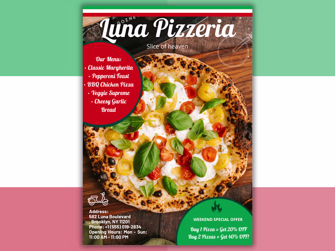 Cover image for A vibrant pizzeria advertising design