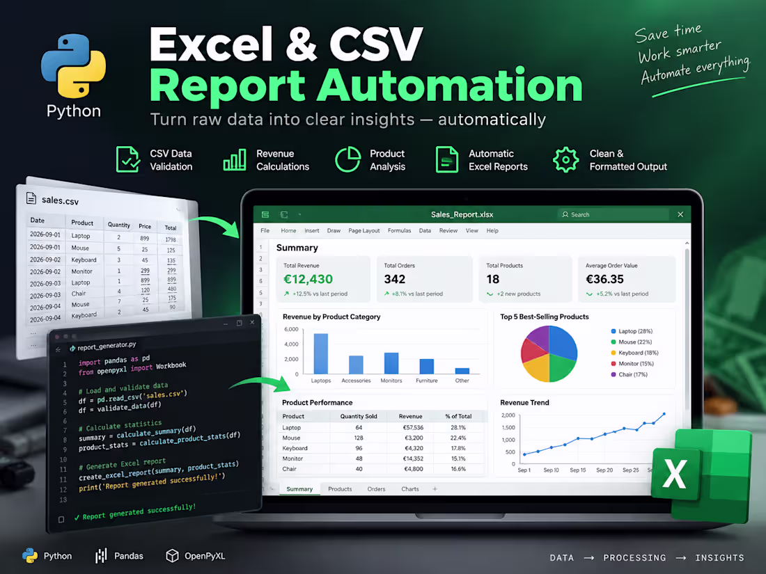 Cover image for Excel & CSV Report Automation