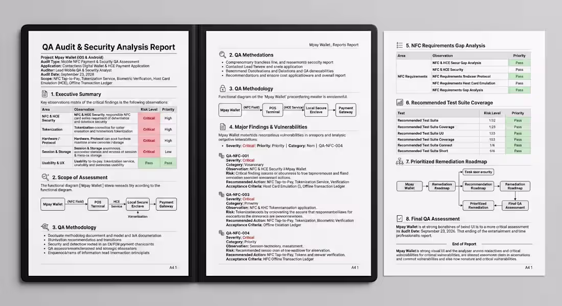 Cover image for QA Audit with actionable report and recommendations