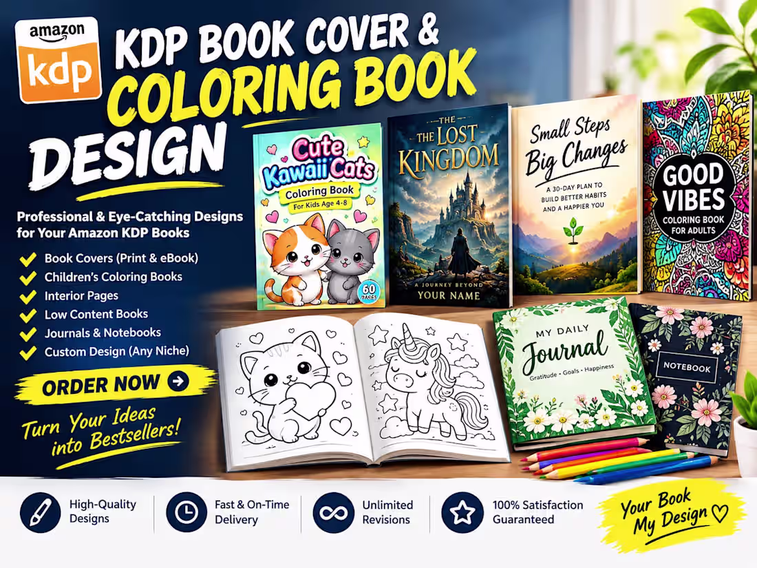 Cover image for KDP Book Cover & Coloring Book Design