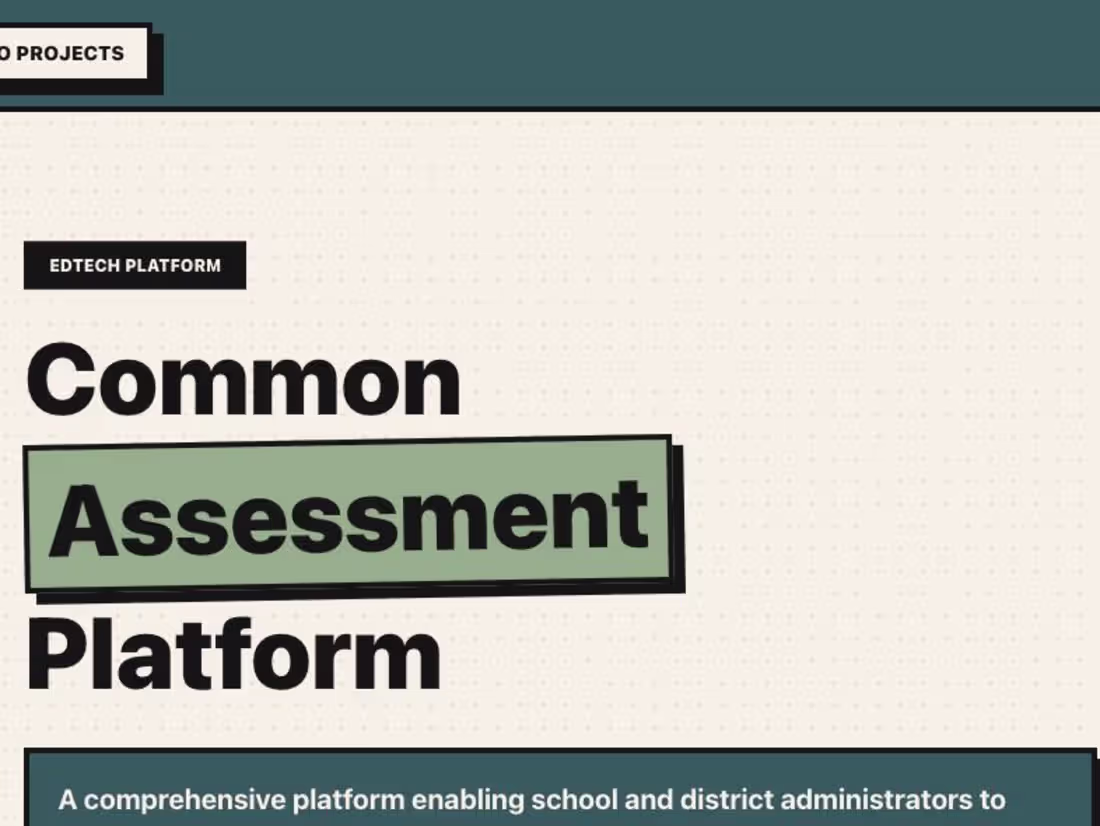 Cover image for Common Assessment Platform