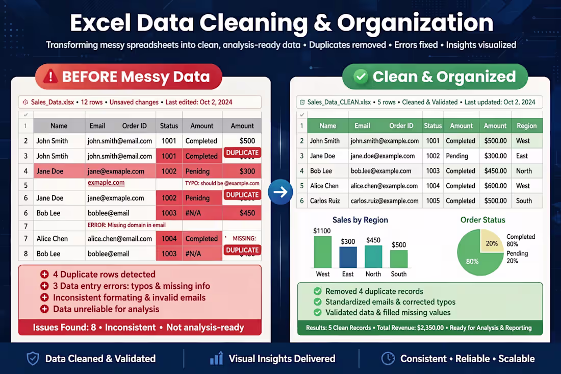 Cover image for I transformed messy, error-filled Excel