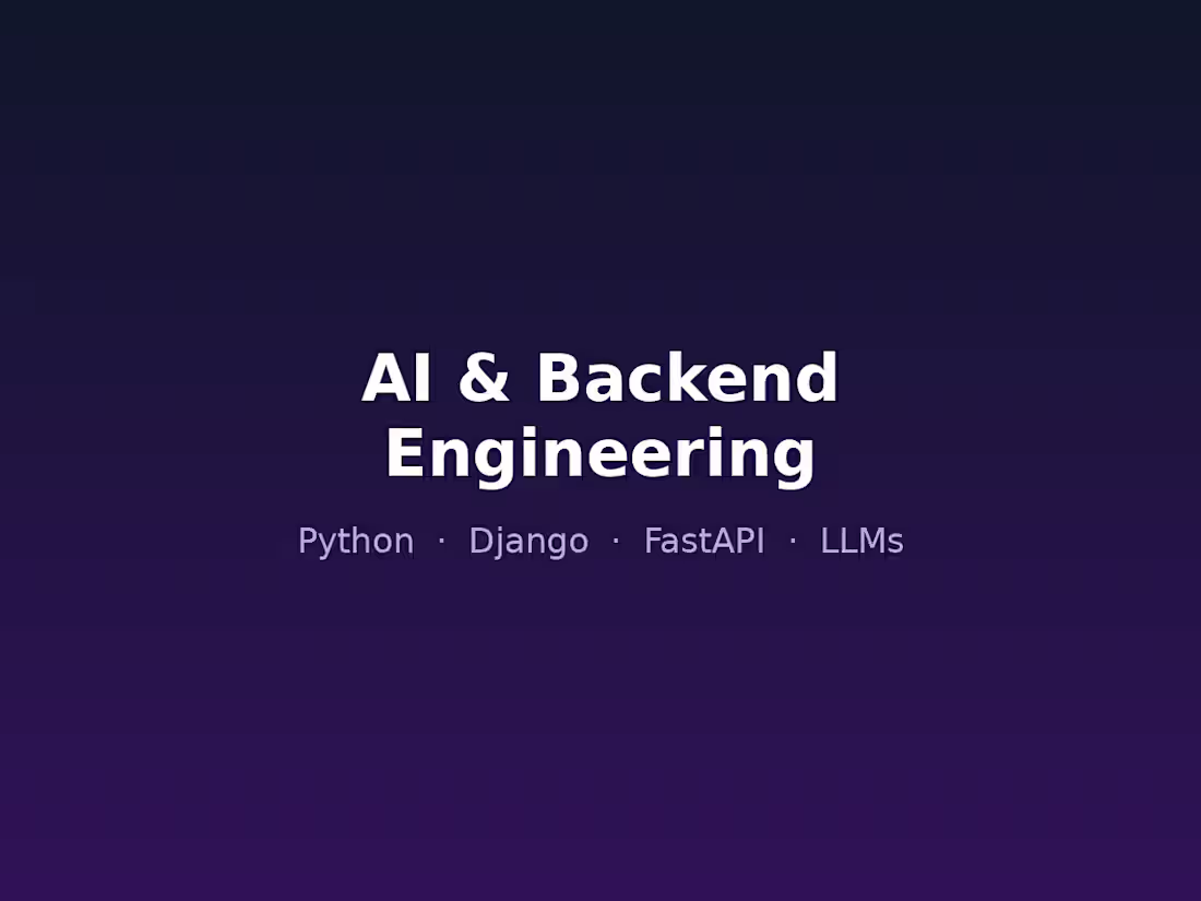 Cover image for AI & Backend Engineering (Python/Django)