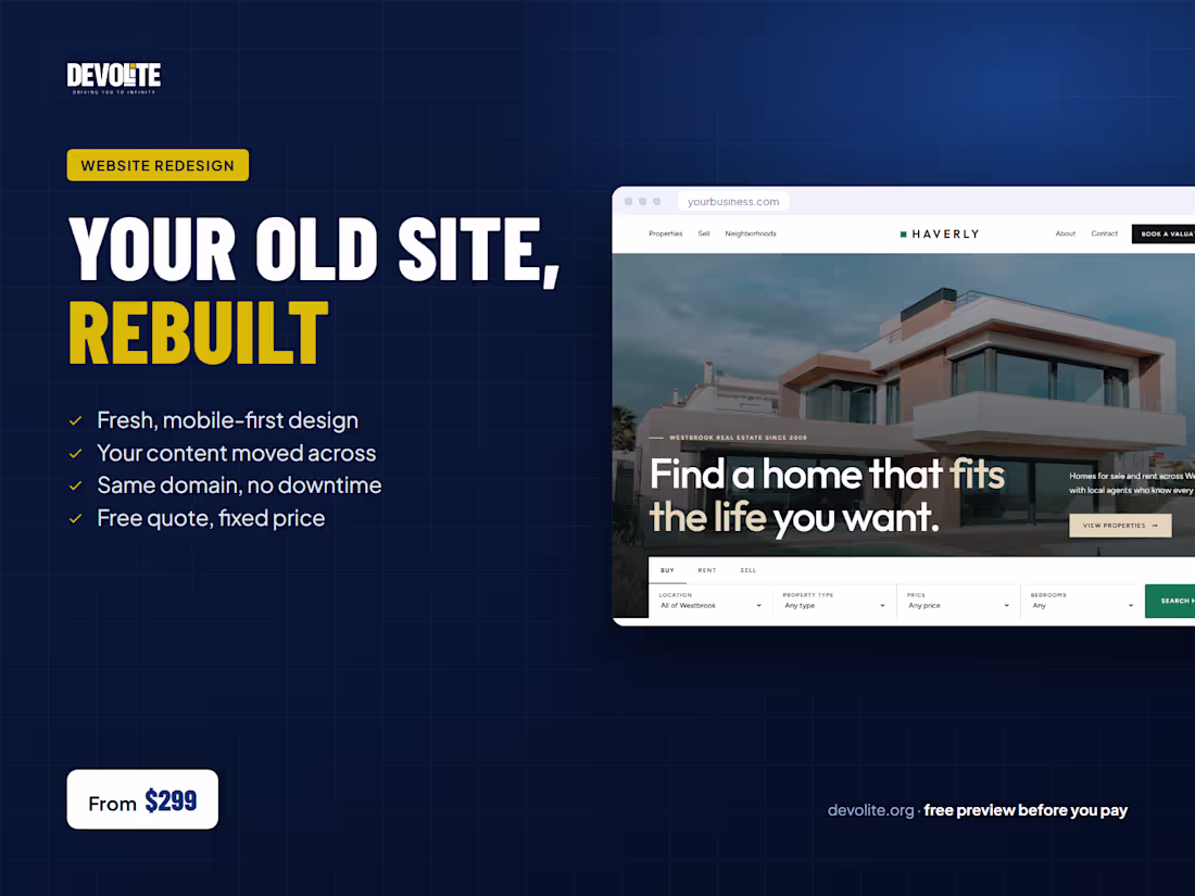 Cover image for Website redesign: modern, fast and mobile-first