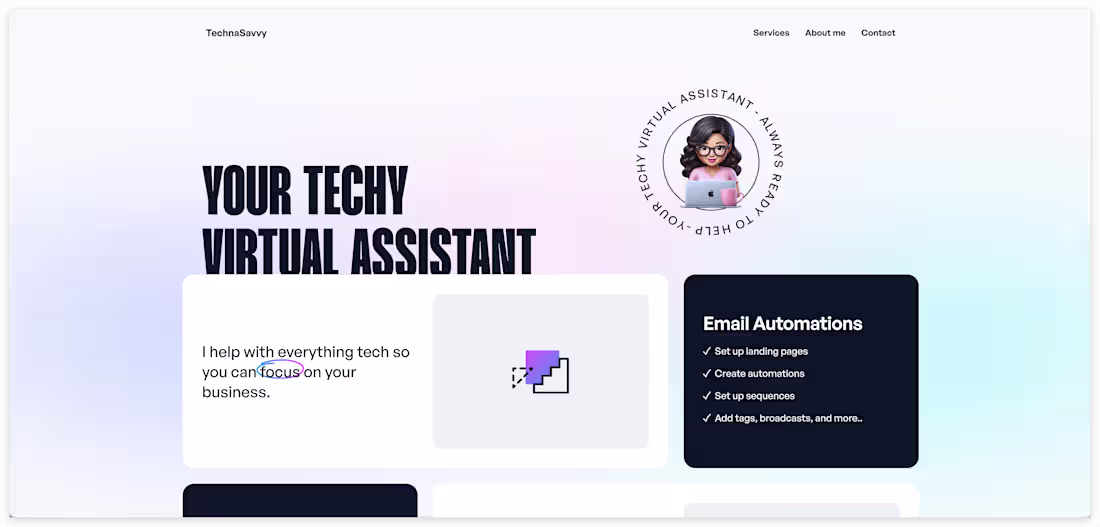 Cover image for Virtual Assistant Landing Page on Webflow