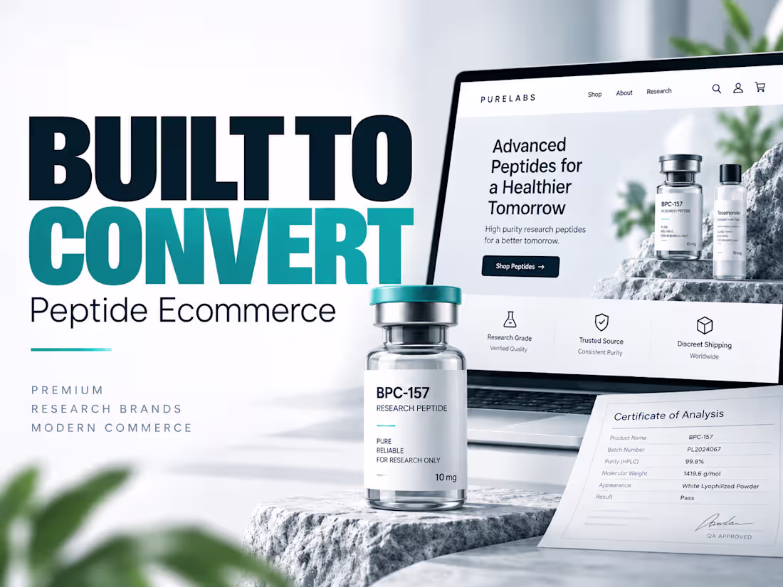 Cover image for I will build a conversion-focused peptide ecommerce website