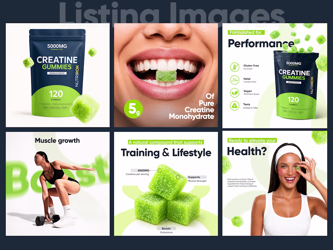 Cover image for Amazon Listing Images for Creatine Gummies Brand