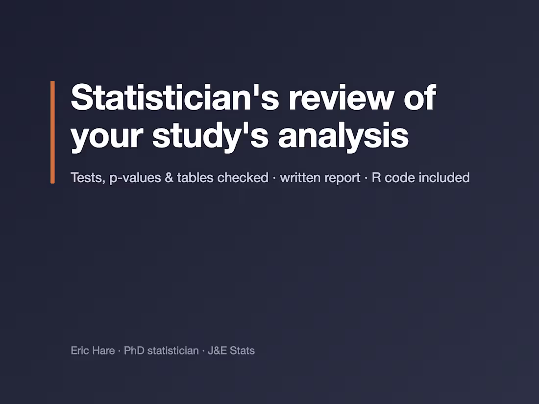 Cover image for Statistician's review of your study's analysis
