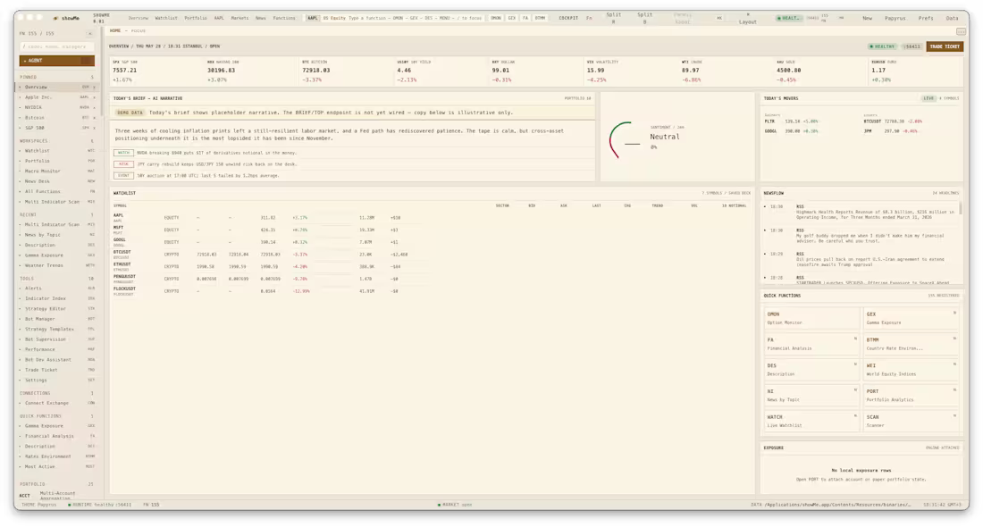 Cover image for ShowMe is a Financial Terminal that includes 100+ functions.