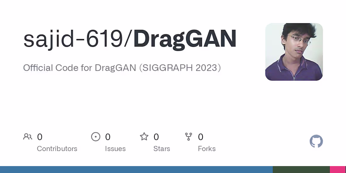 Cover image for sajid-619/DragGAN