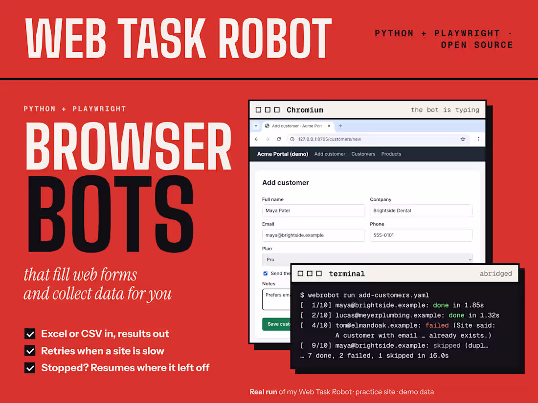Cover image for Web Task Robot: a Python