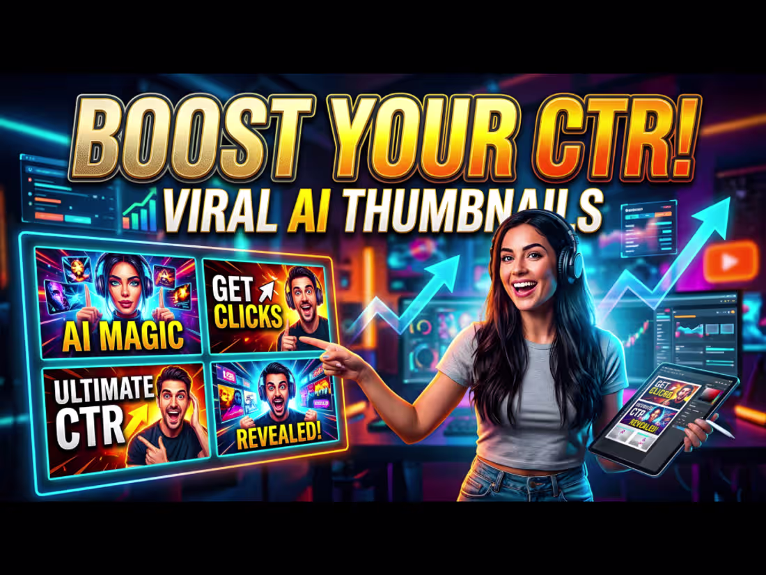 Cover image for You will get viral and high CTR AI thumbnails for YouTube
